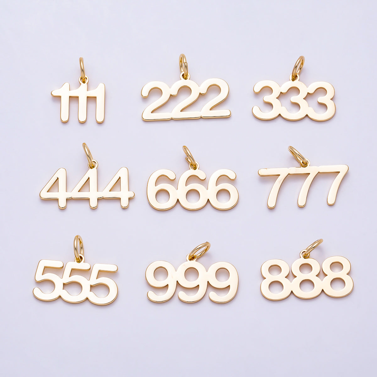 16K Gold Filled 21mm Angel Number 111-999 Triple Digit Charm 0-9 | Charms-01756 ~ Charms-01764
