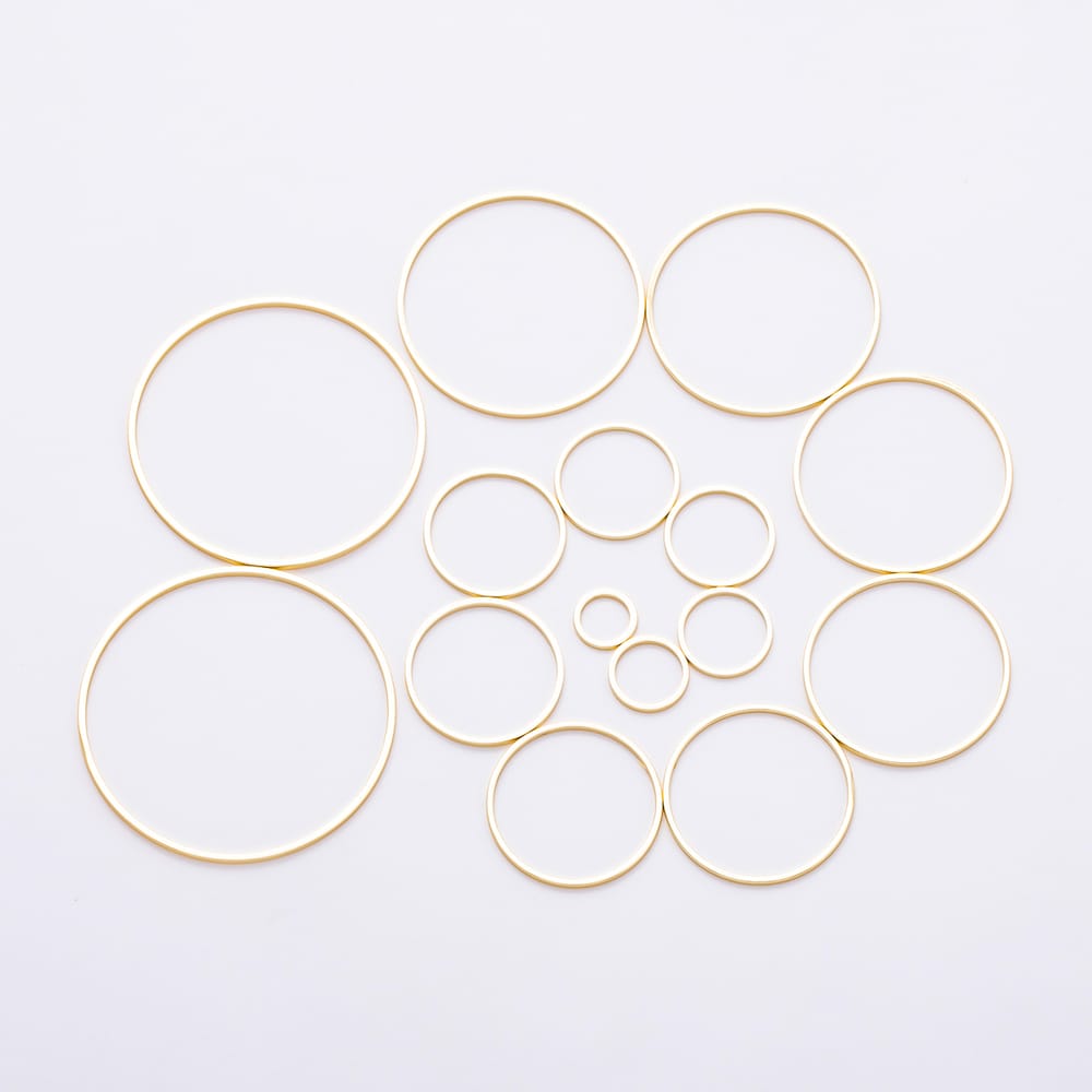 16K Gold Filled 8mm, 10mm, 12mm, 14mm, 16mm, 18mm, 20mm, 22mm, 24mm, 26mm, 28mm, 30mm, 32mm, 35mm, 38mm, 40mm, 50mm, 60mm, 70mm Minimalist Open Round Circle Link Findings | Findings-00512 ~ Findings-00530