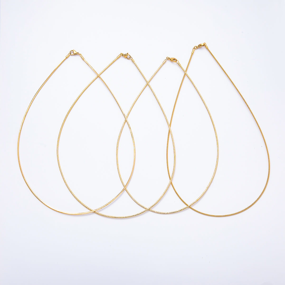 18K Gold Filled 1.5mm Round Snake Chain Choker Necklace | WA-00274 - WA-00275