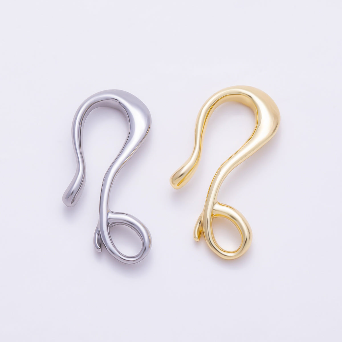 16K Gold Filled 24mm Sculptural Organic S-Hook Clasp | Findings-00557 - Findings-00558