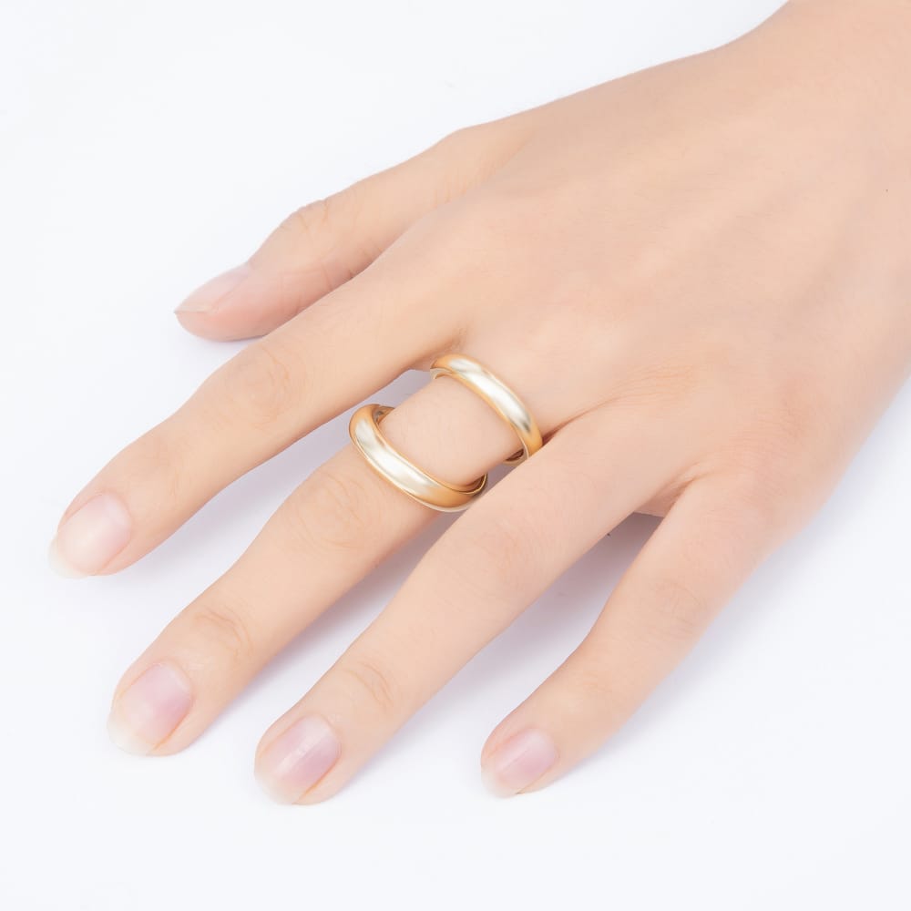 16K Gold Filled Minimalist Double Band Geometric Ring in Gold & Silver | Rings-00401 Rings-00402