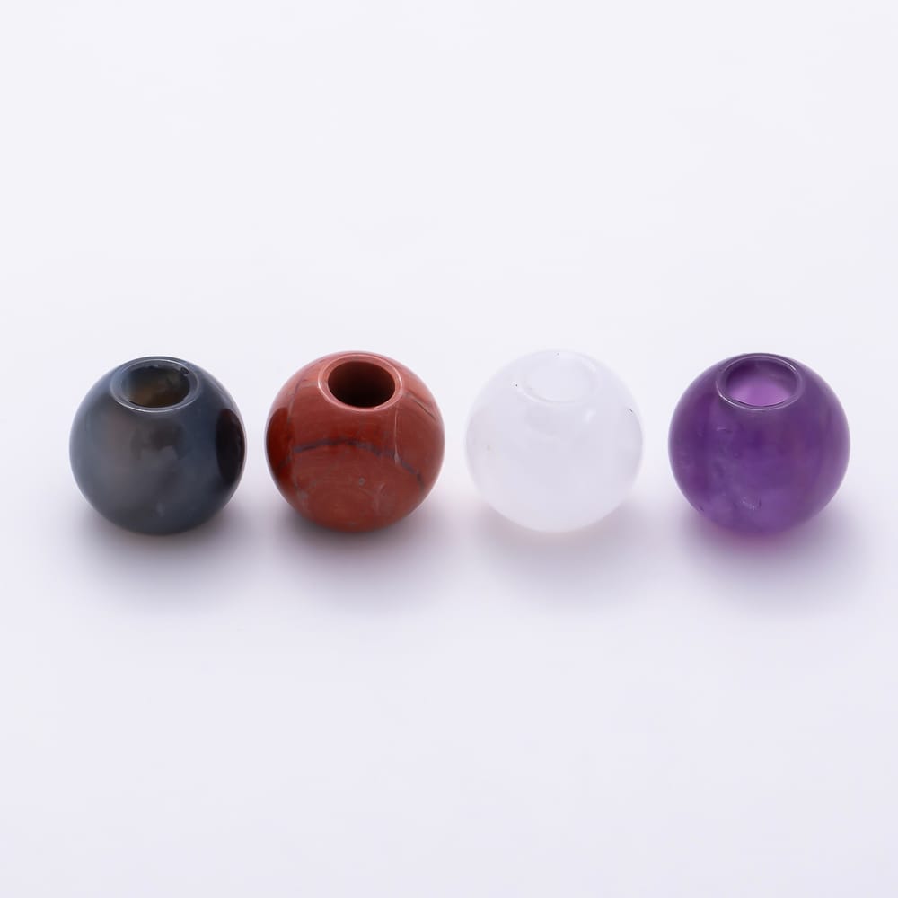16K Gold Filled 14mm Purple, White, Red, Black Resin Round Bead | Beads-00630