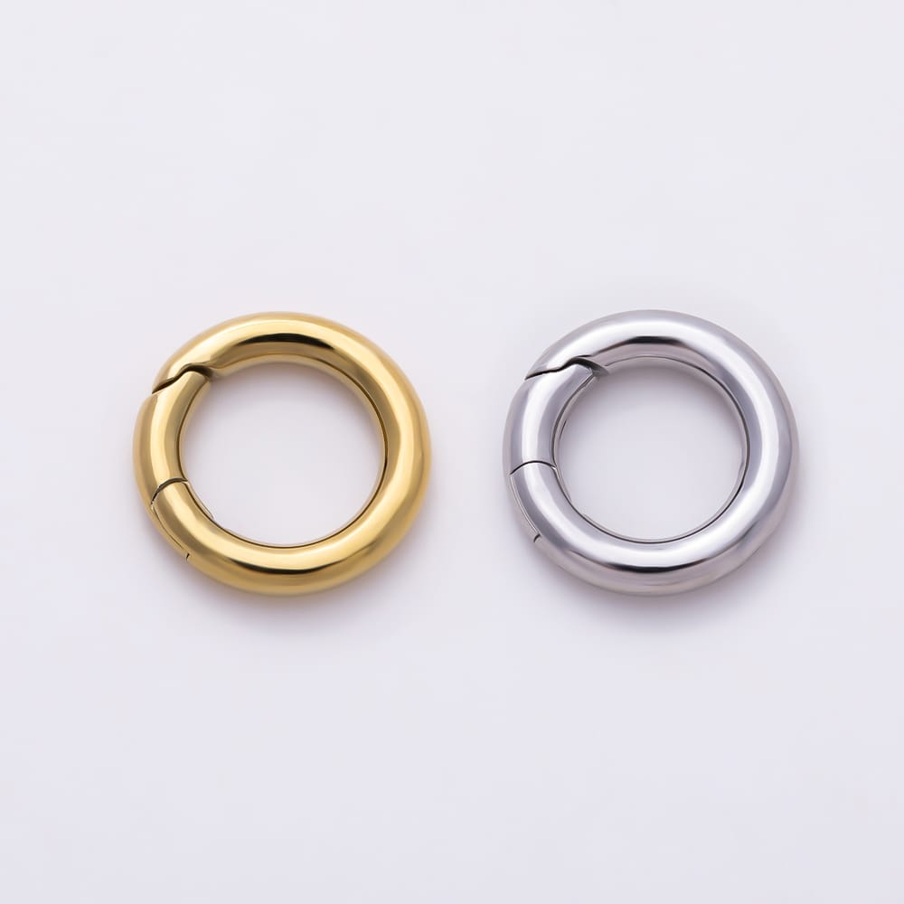 Stainless Steel 18mm Round Spring Snap Gate O-Ring Clasp Findings | Findings-00605 - Findings-00606