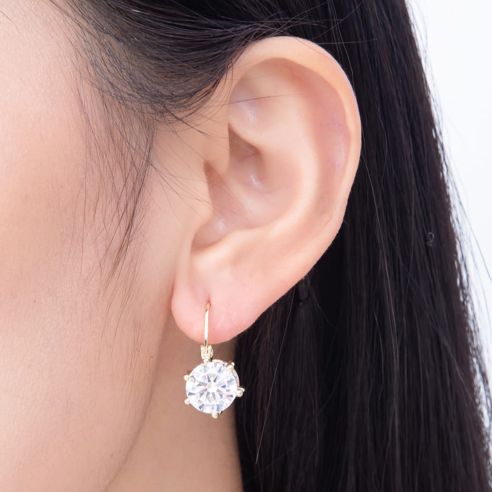 16K Gold Filled 22mm Double Round CZ Bowknot Leverback Earrings| Earrings-00937