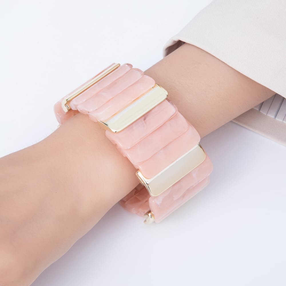 Colorful Chunky Resin Segment Stretch Bangle Bracelet | WA-01057 - WA-01063