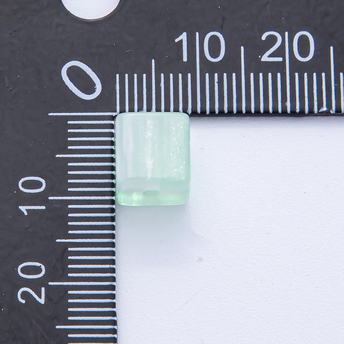 8mm Black, Purple, Orange, White, Green, Red Glitter Resin Square Bead Set ( 10 pcs ) | B566 - B568 - DLUXCA