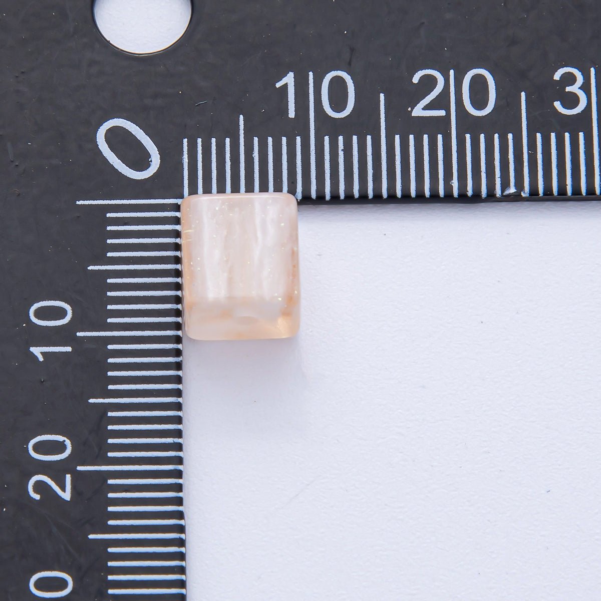 8mm Black, Purple, Orange, White, Green, Red Glitter Resin Square Bead Set ( 10 pcs ) | B566 - B568 - DLUXCA