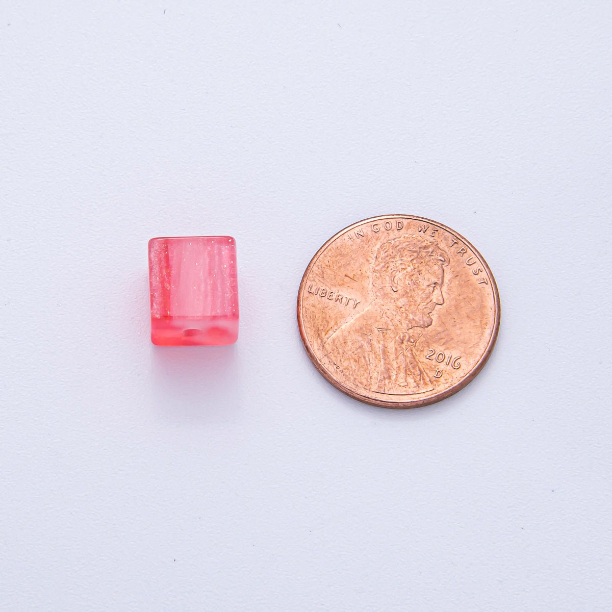8mm Black, Purple, Orange, White, Green, Red Glitter Resin Square Bead Set ( 10 pcs ) | B566 - B568 - DLUXCA