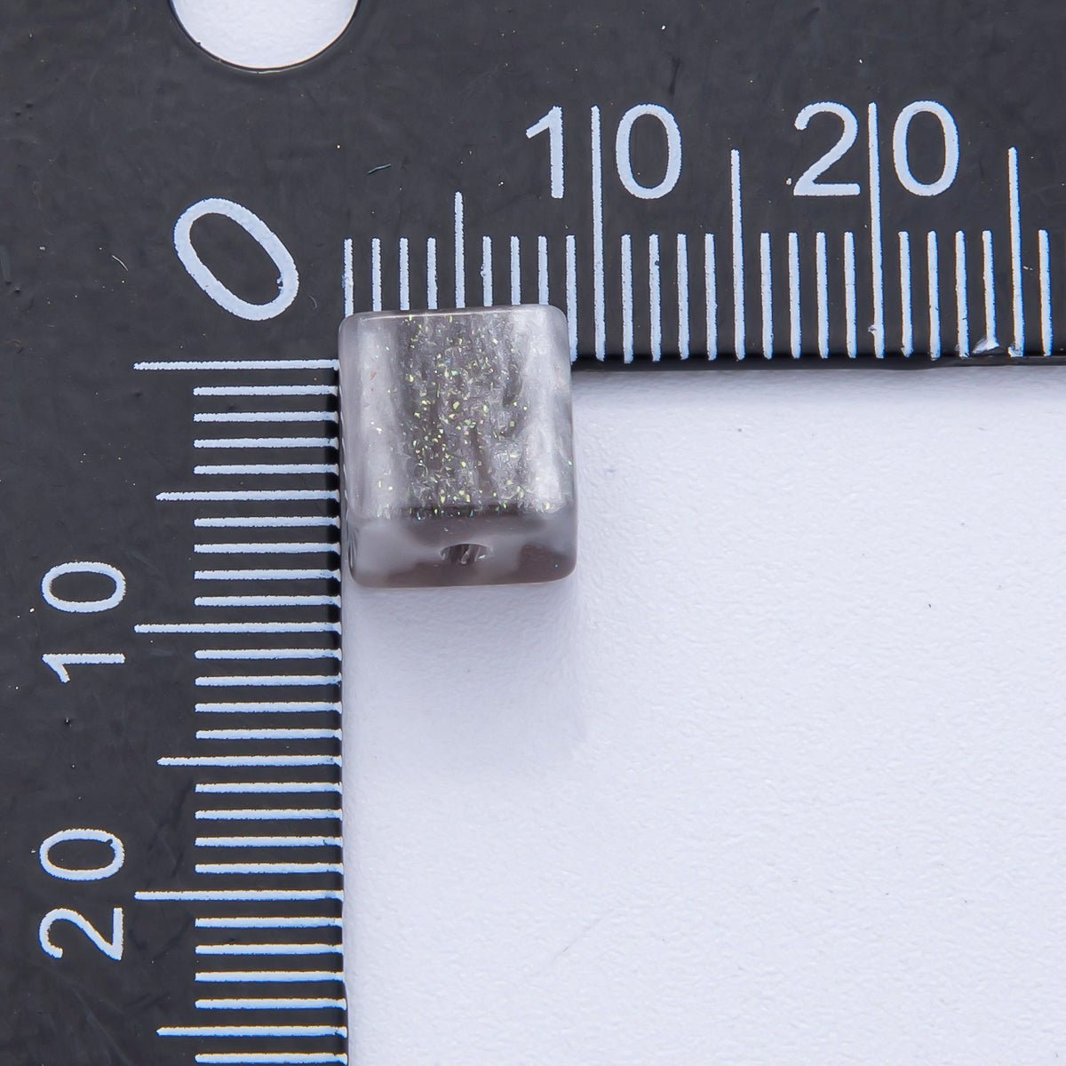 8mm Black, Purple, Orange, White, Green, Red Glitter Resin Square Bead Set ( 10 pcs ) | B566 - B568 - DLUXCA