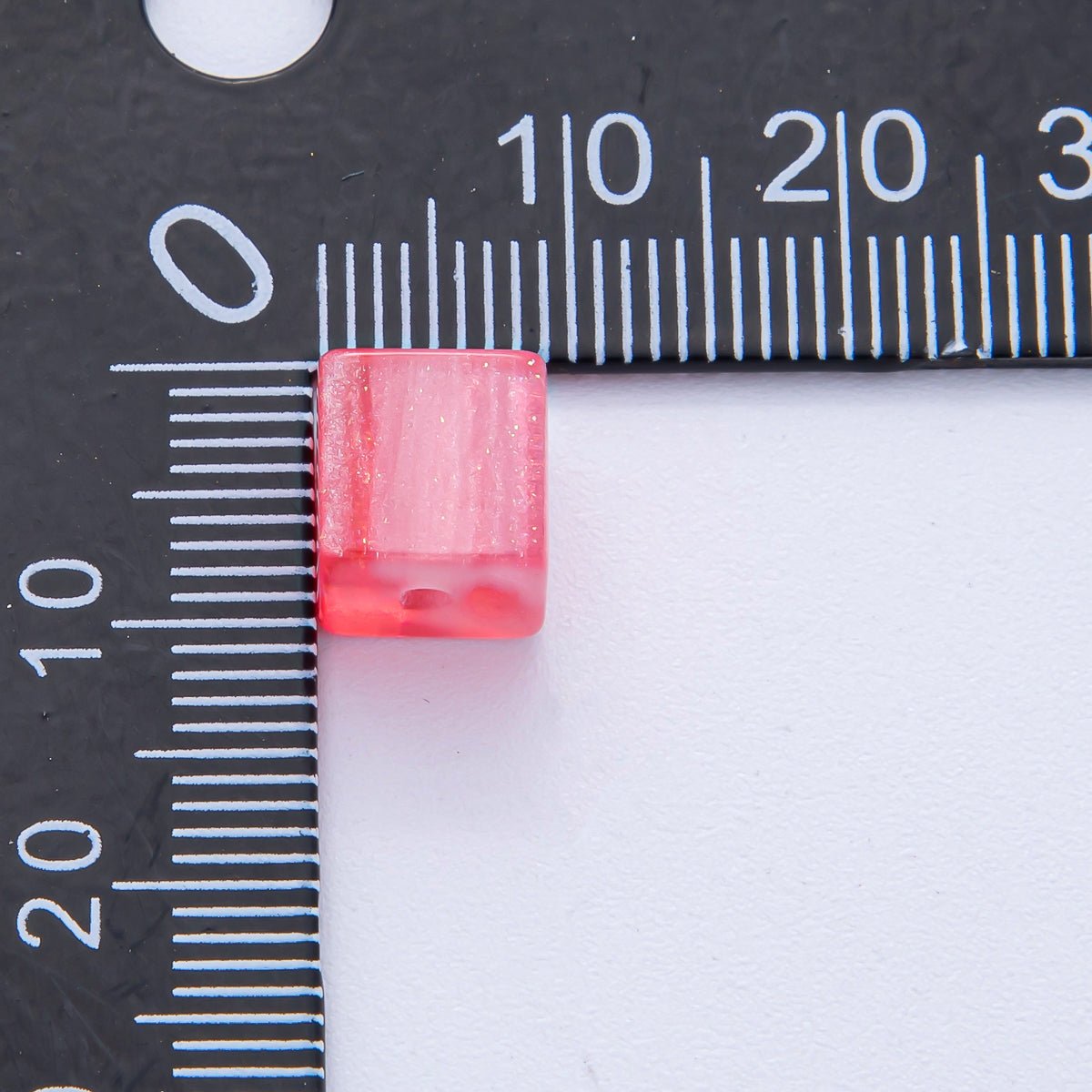 8mm Black, Purple, Orange, White, Green, Red Glitter Resin Square Bead Set ( 10 pcs ) | B566 - B568 - DLUXCA