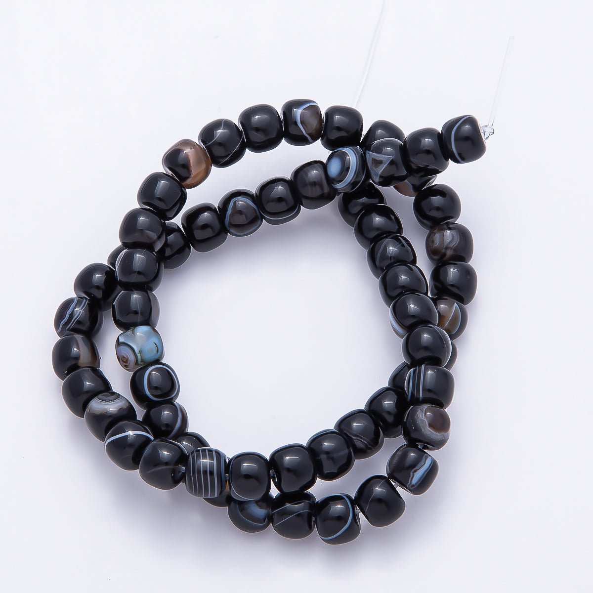 8mm Natural Gemstone Rounded Cube Bead Strand Finding | WA-00024 WA-00034 - DLUXCA