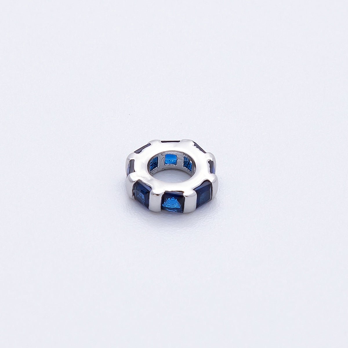 8mm Personalized Birthstone Micro Paved Round CZ Rondelle Spacer Set | Beads - 00140 ~ Beads - 00151 - DLUXCA