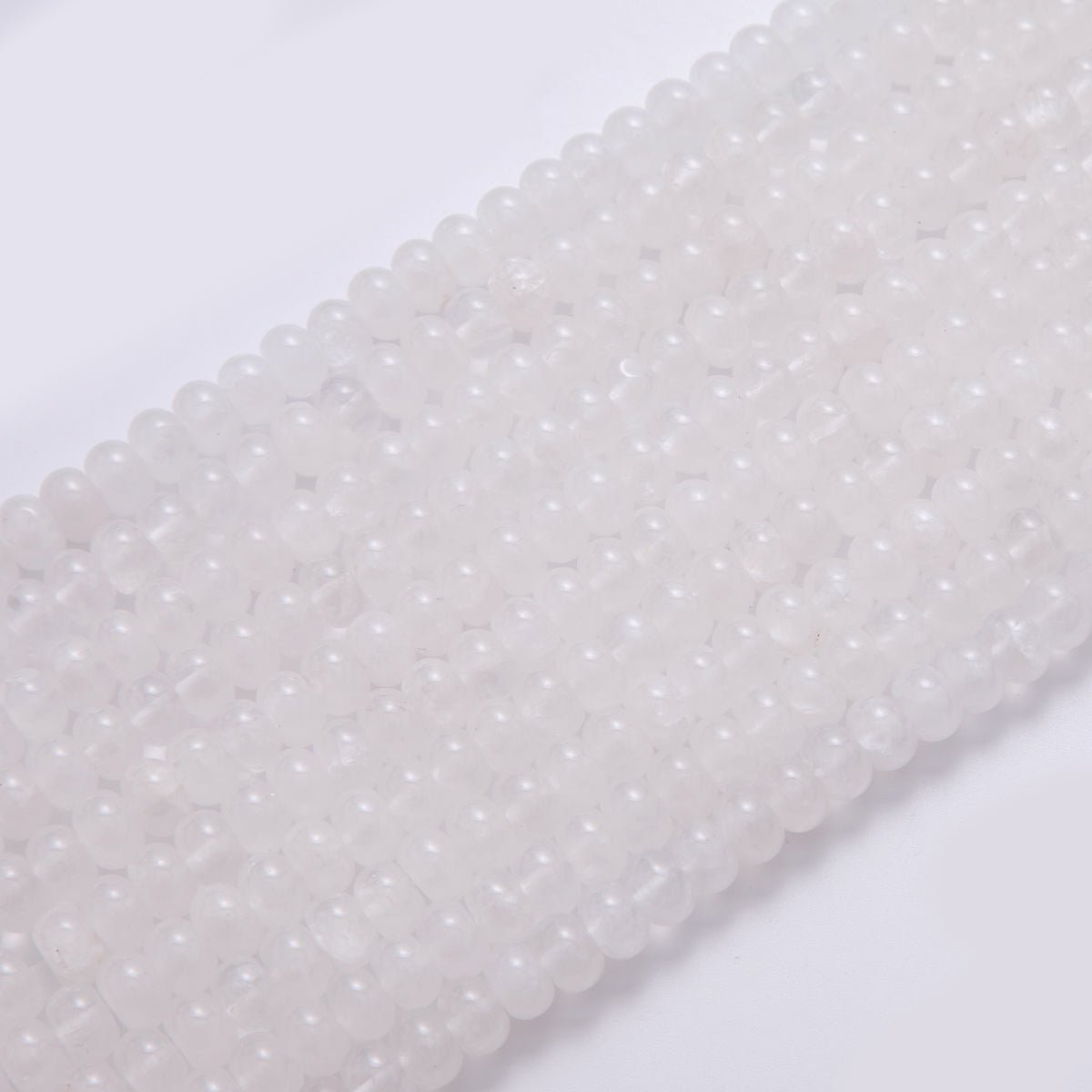 8mm White Quartz Rondelle Natural Gemstone Bead Strand Finding | WA - 03295 - DLUXCA