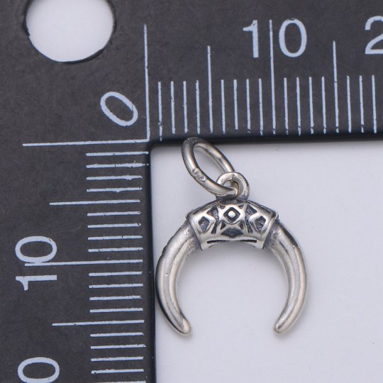 925 Sterling Silver Tusk Tooth Charm, Animal Charm Silver Tusk Charm for Necklace Bracelet Earring, Tooth Charm SL - 128 - DLUXCA