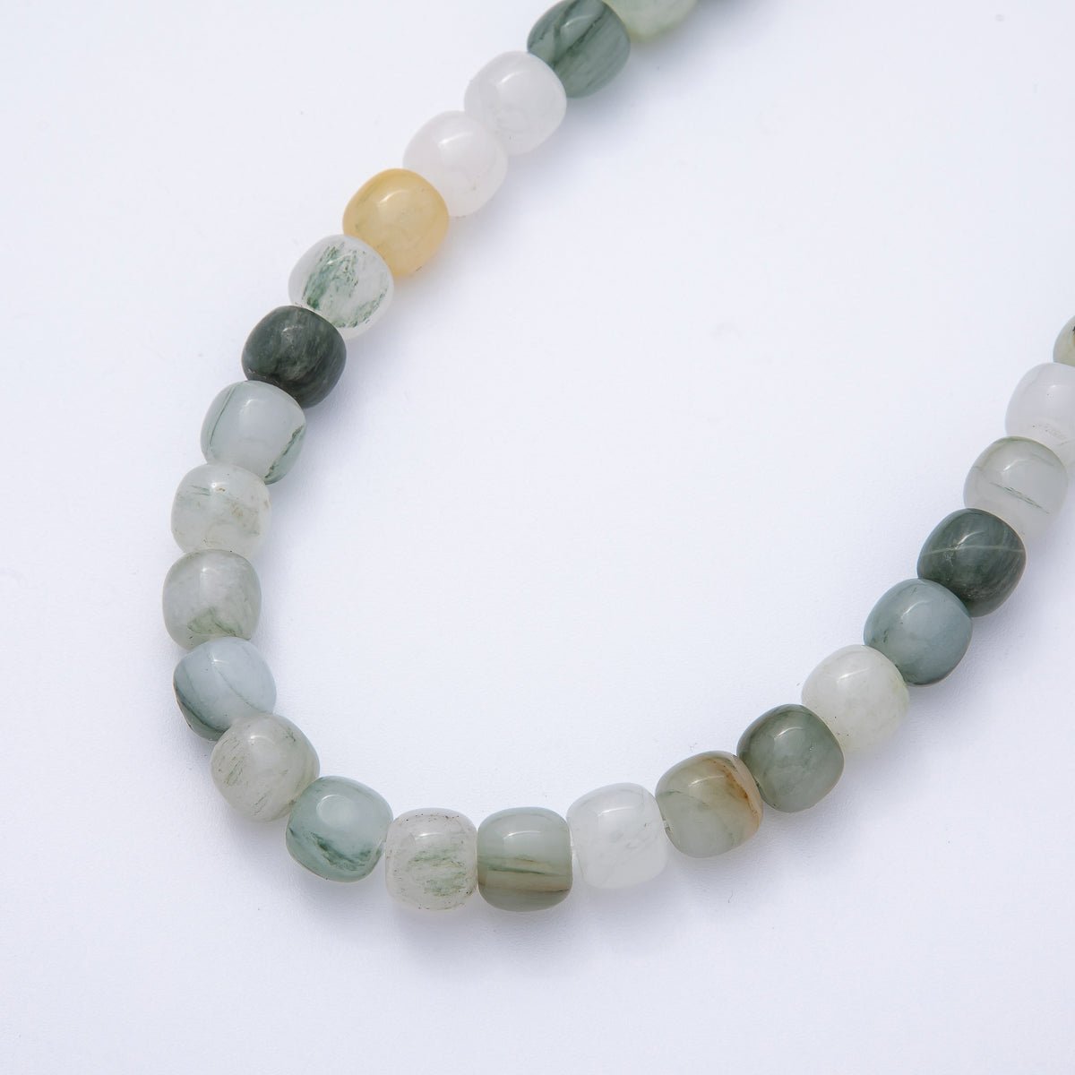 9.5mm Aventurine, Citrine, Moss Agate Square Bead Natural Gemstone Strand Finding | WA - 3923 ~ WA - 3925 - DLUXCA