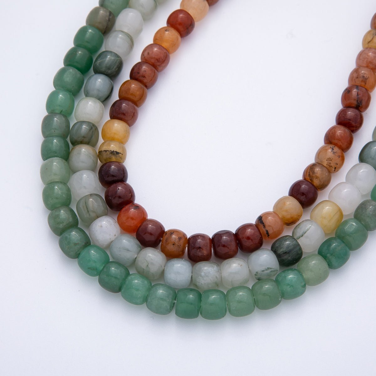 9.5mm Aventurine, Citrine, Moss Agate Square Bead Natural Gemstone Strand Finding | WA - 3923 ~ WA - 3925 - DLUXCA