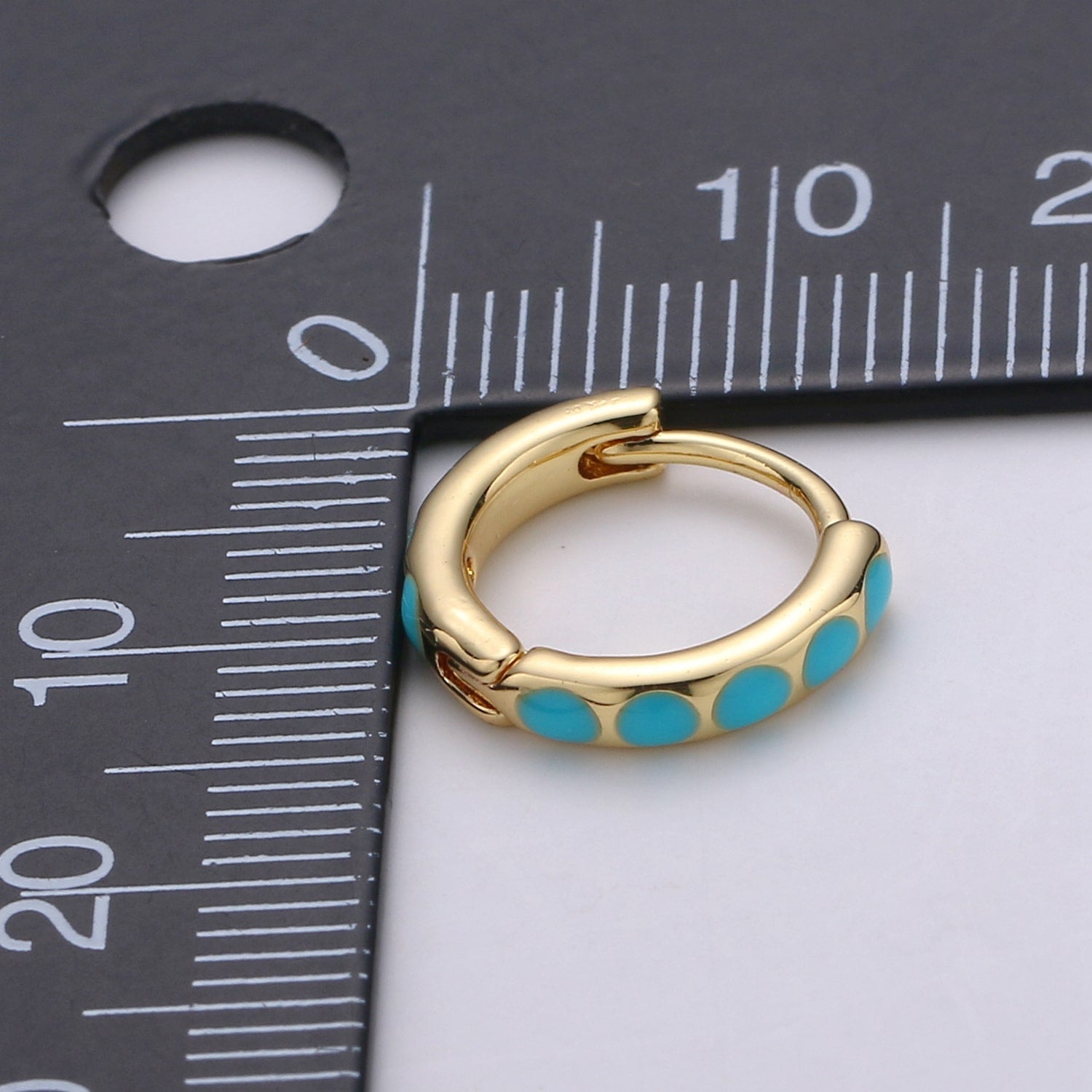 Turquoise Hoop Earrings, turquoise gold cartilage hoop, turquoise huggie hoop earrings, Something Blue Jewelry Q-207