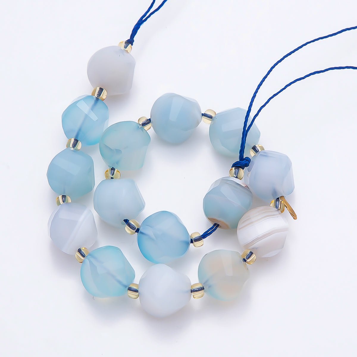 9mm Natural Gemstone Round Multifaceted Beads Strand Finding | WA-04760 ~ WA-04770 - DLUXCA