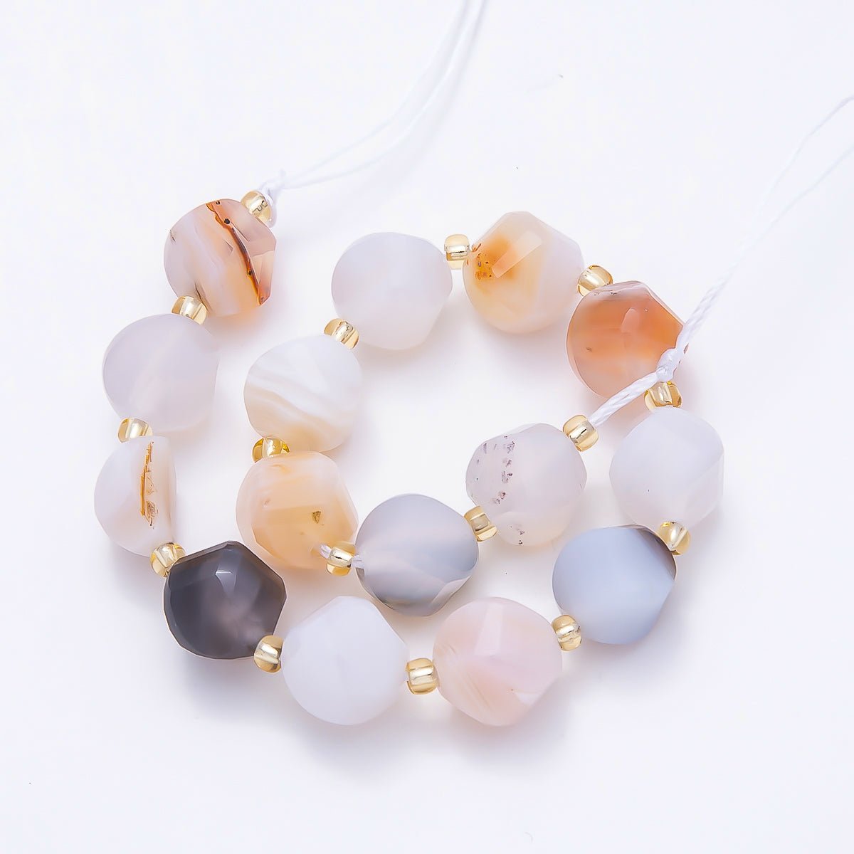 9mm Natural Gemstone Round Multifaceted Beads Strand Finding | WA-04760 ~ WA-04770 - DLUXCA
