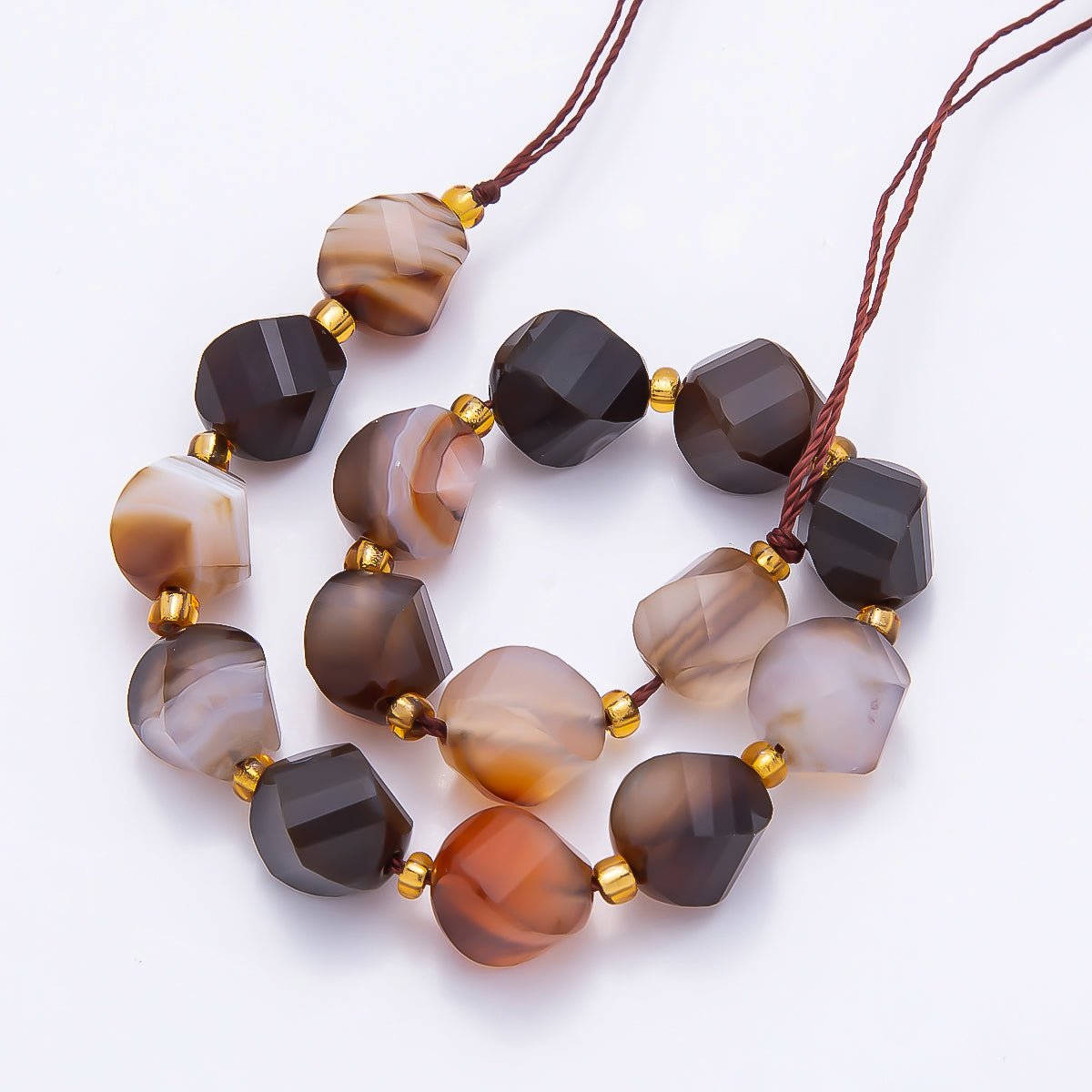 9mm Natural Gemstone Round Multifaceted Beads Strand Finding | WA-04760 ~ WA-04770 - DLUXCA
