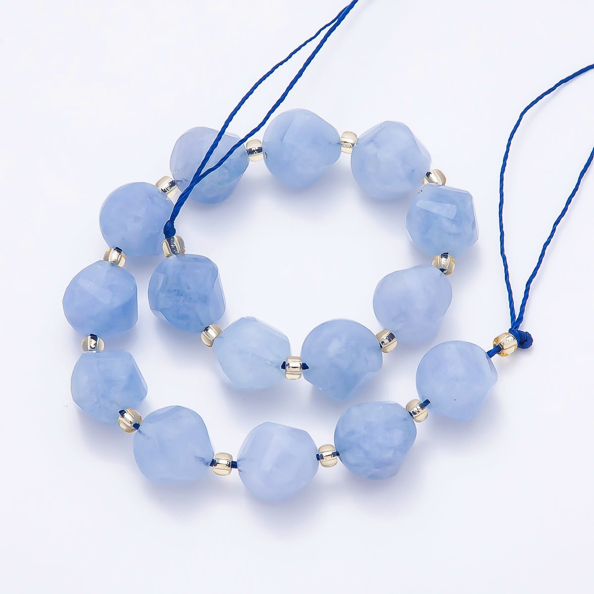 9mm Natural Gemstone Round Multifaceted Beads Strand Finding | WA-04760 ~ WA-04770 - DLUXCA