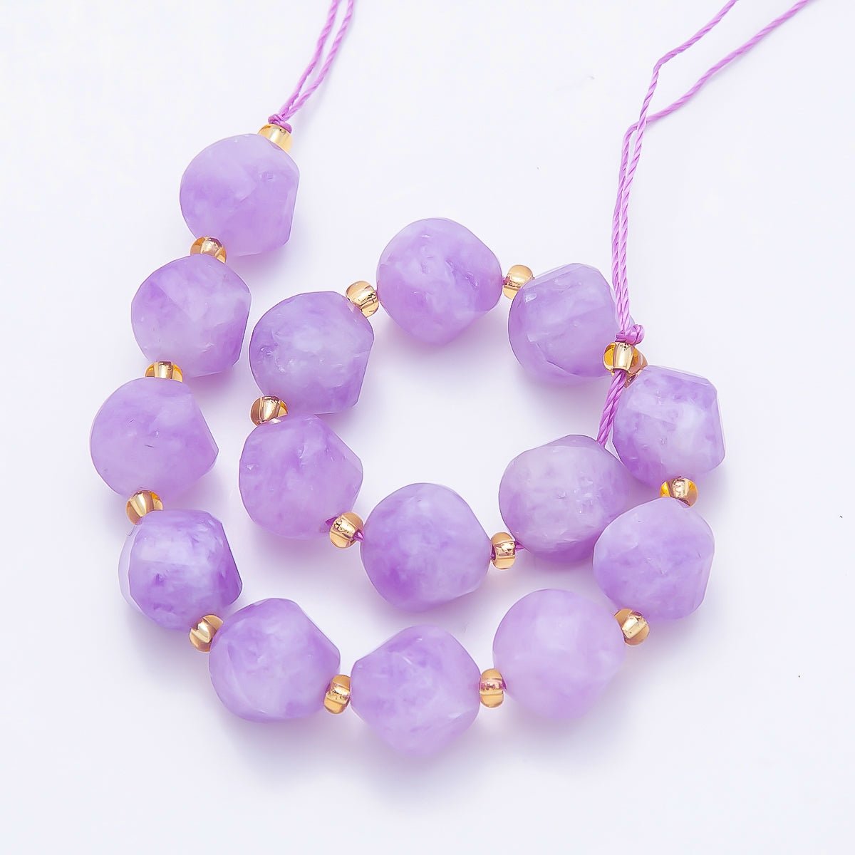 9mm Natural Gemstone Round Multifaceted Beads Strand Finding | WA-04760 ~ WA-04770 - DLUXCA