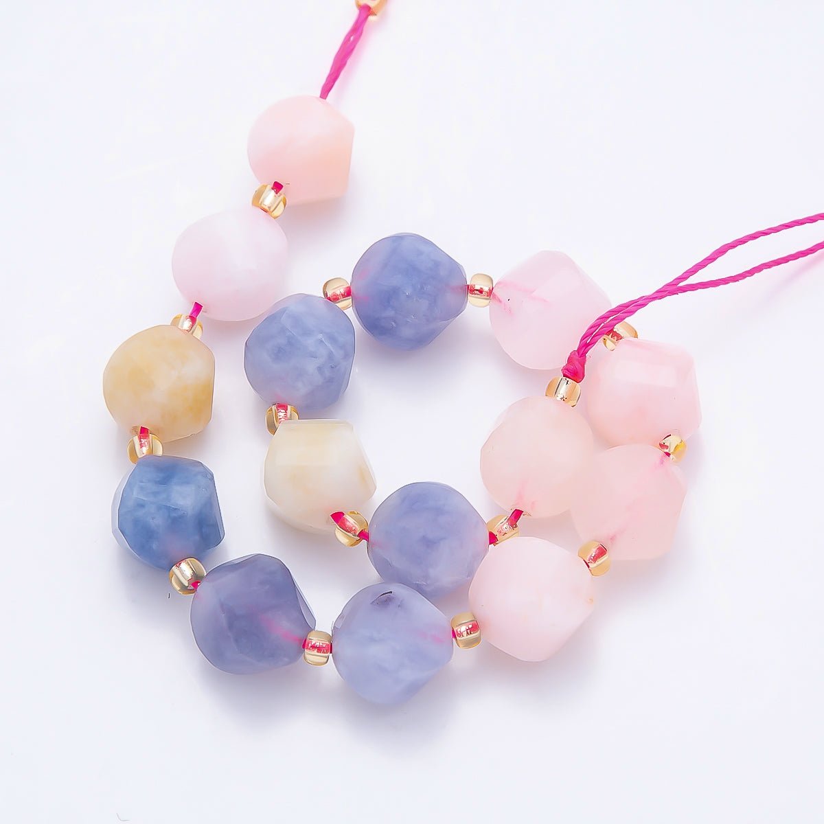 9mm Natural Gemstone Round Multifaceted Beads Strand Finding | WA-04760 ~ WA-04770 - DLUXCA