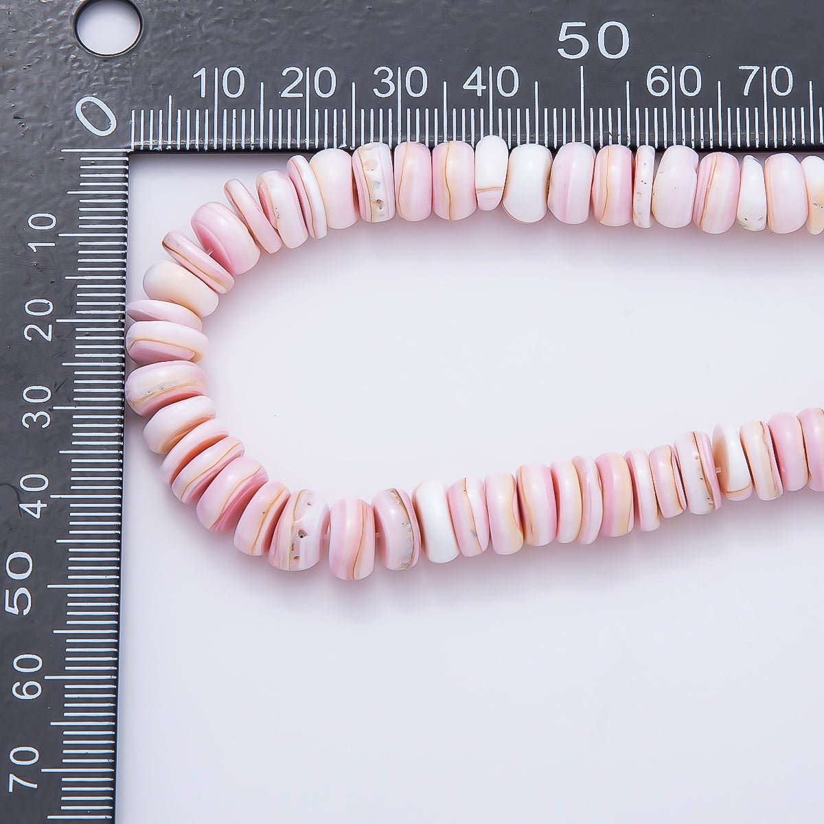 9mm Pink Shell Heishi Rondelle Gemstone Chain Bead Strand Finding | WA-00145 - DLUXCA