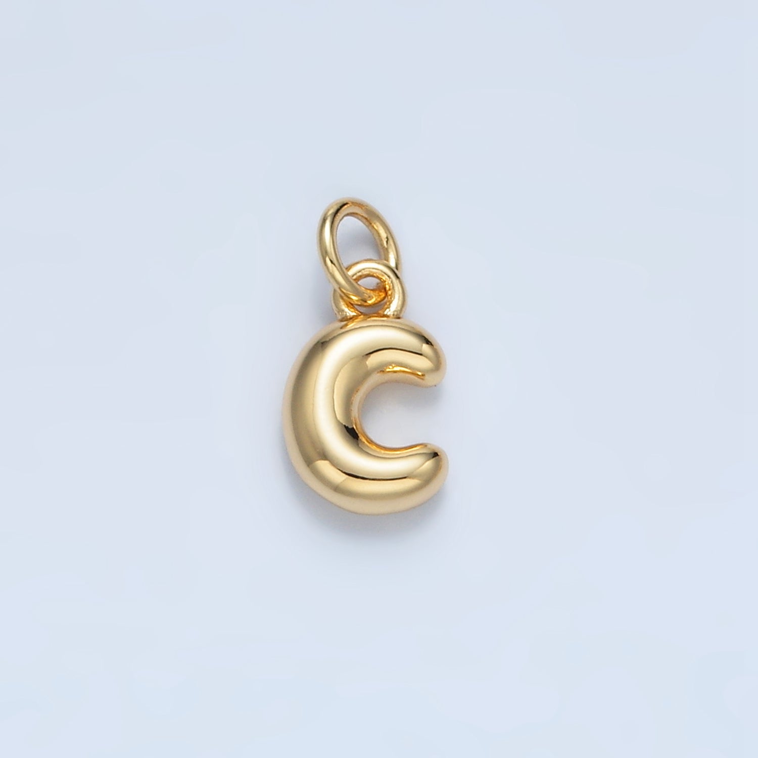 16K Gold Filled 10mm Initial Letter Chubby Balloon Mini Charm | A1591 - A1603