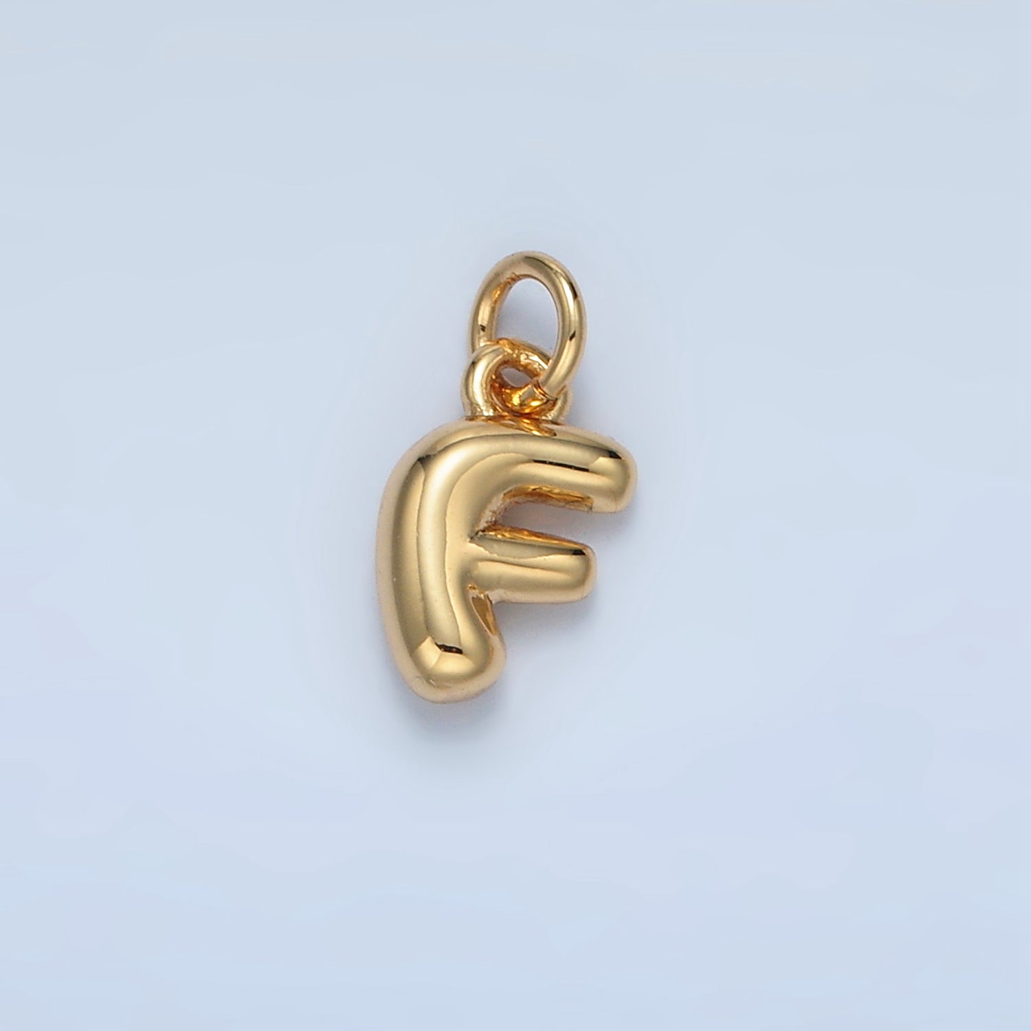 16K Gold Filled 10mm Initial Letter Chubby Balloon Mini Charm | A1591 - A1603