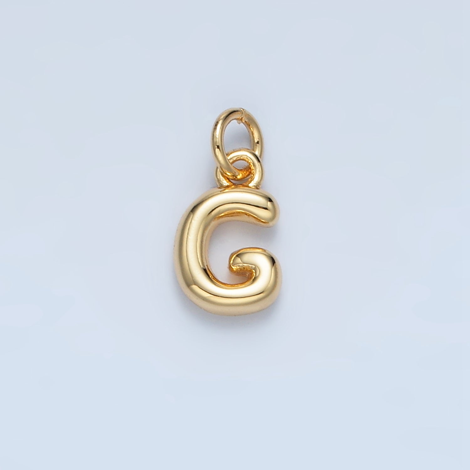 16K Gold Filled 10mm Initial Letter Chubby Balloon Mini Charm | A1591 - A1603