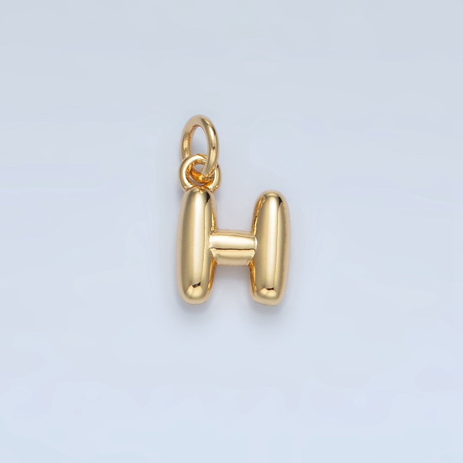 16K Gold Filled 10mm Initial Letter Chubby Balloon Mini Charm | A1591 - A1603