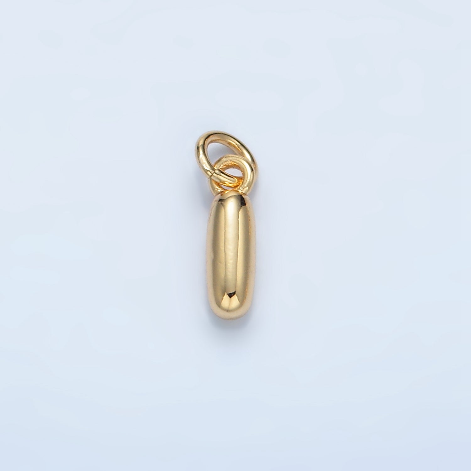 16K Gold Filled 10mm Initial Letter Chubby Balloon Mini Charm | A1591 - A1603