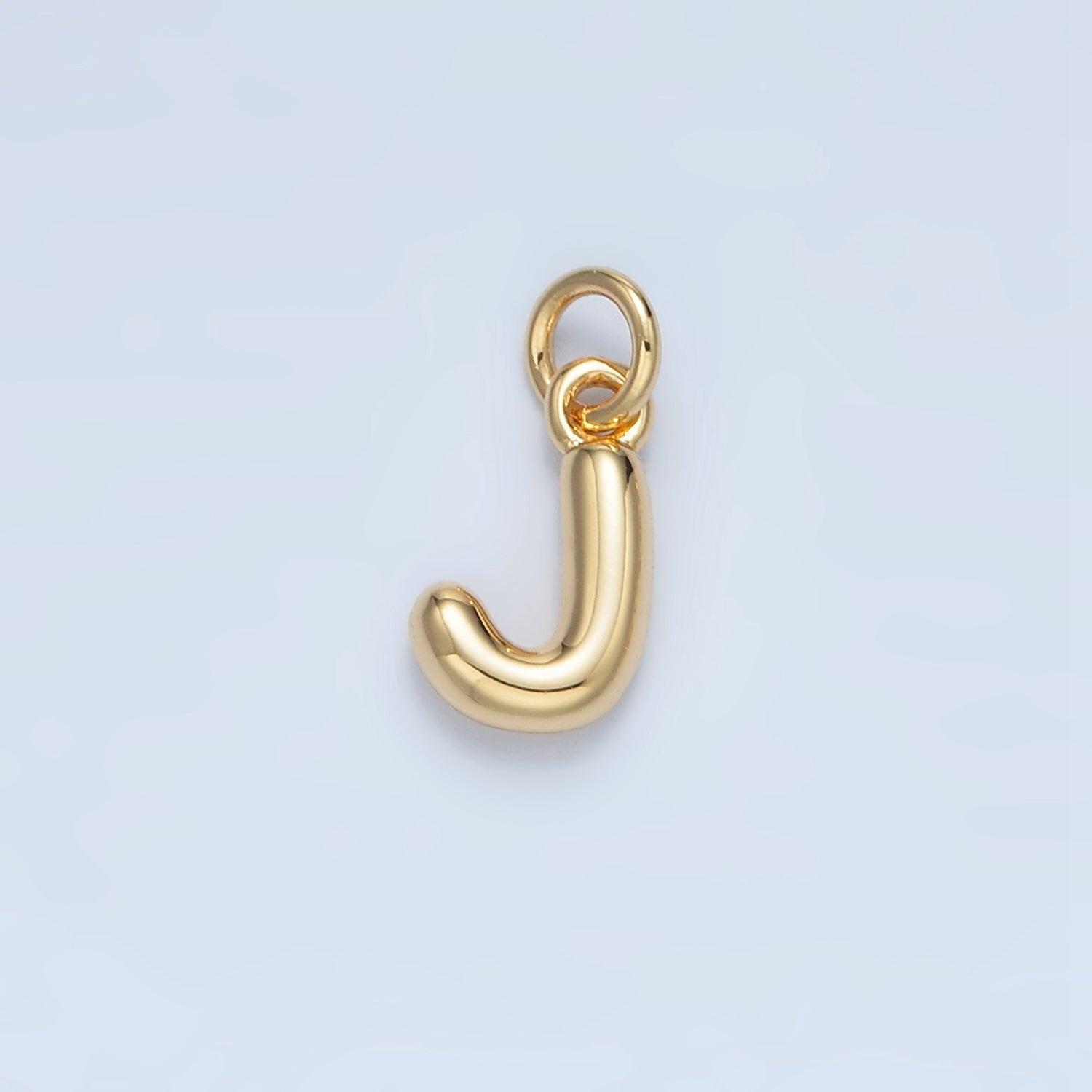 16K Gold Filled 10mm Initial Letter Chubby Balloon Mini Charm | A1591 - A1603