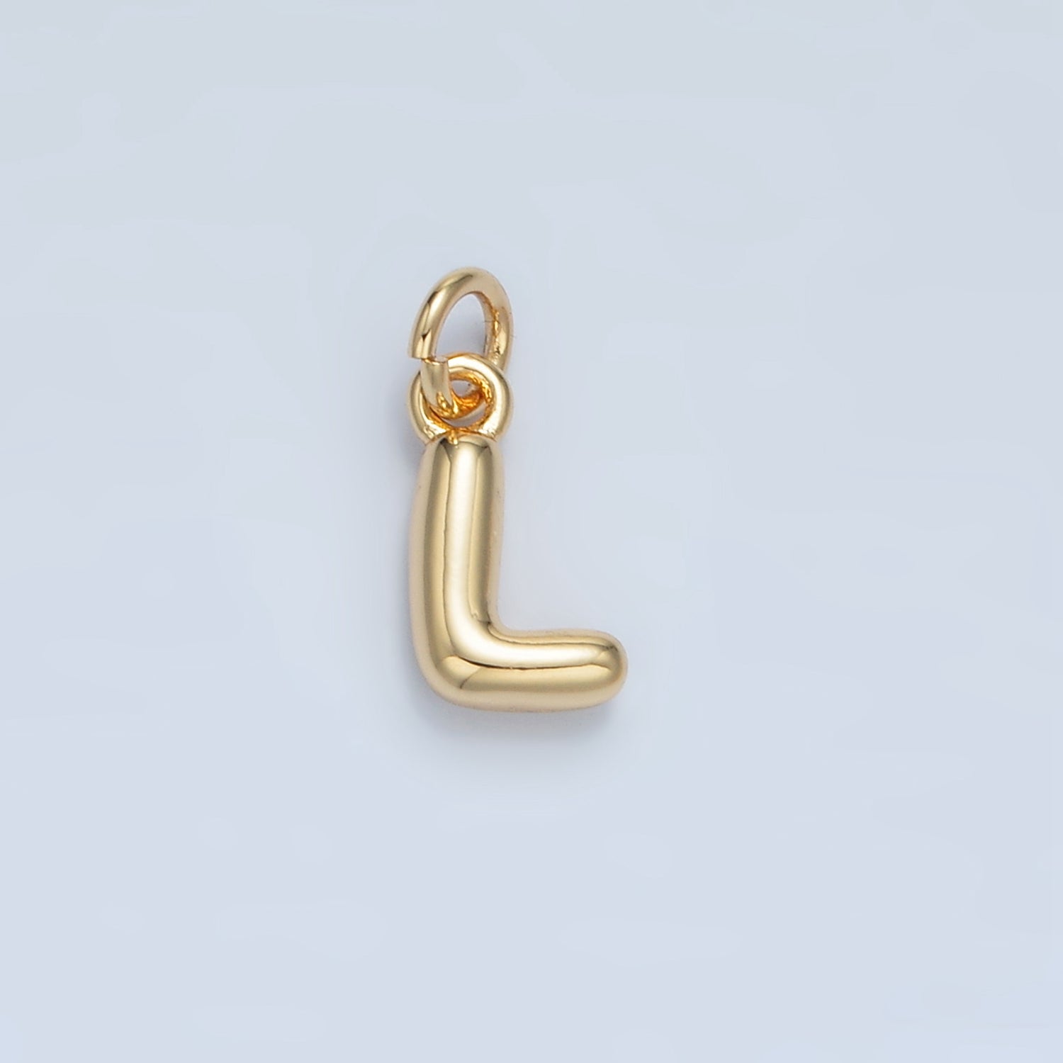 16K Gold Filled 10mm Initial Letter Chubby Balloon Mini Charm | A1591 - A1603