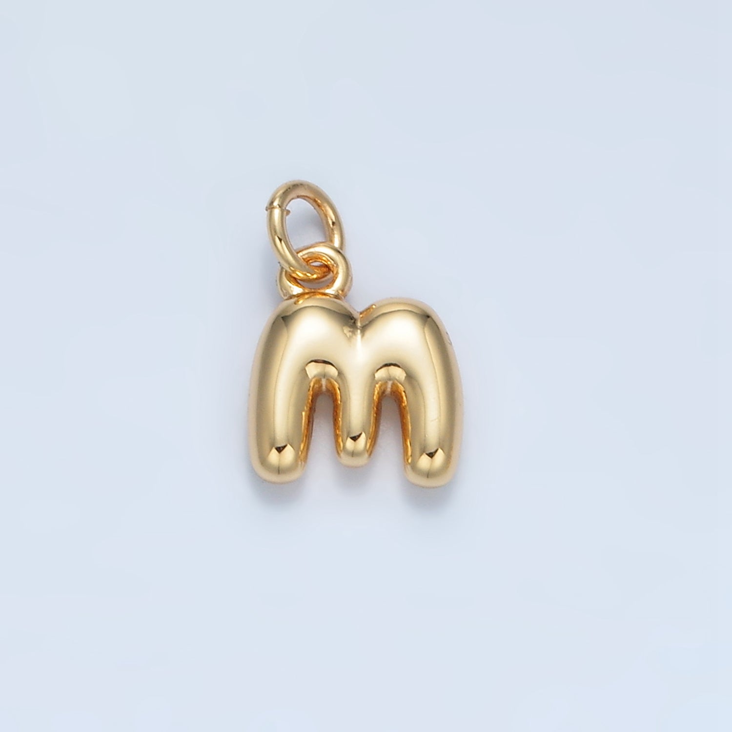 16K Gold Filled 10mm Initial Letter Chubby Balloon Mini Charm | A1591 - A1603