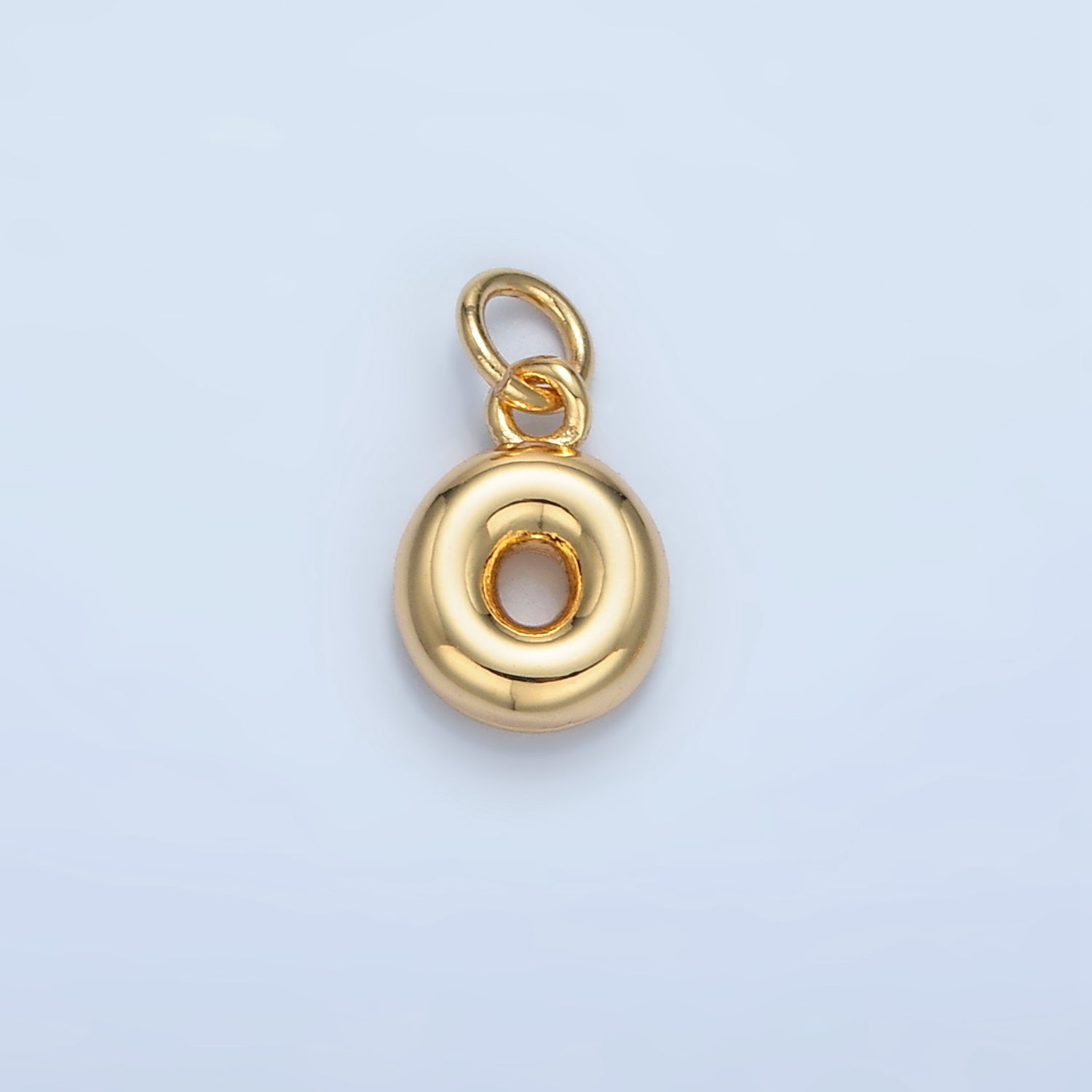 16K Gold Filled 10mm Initial Letter Chubby Balloon Mini Charm | A1591 - A1603