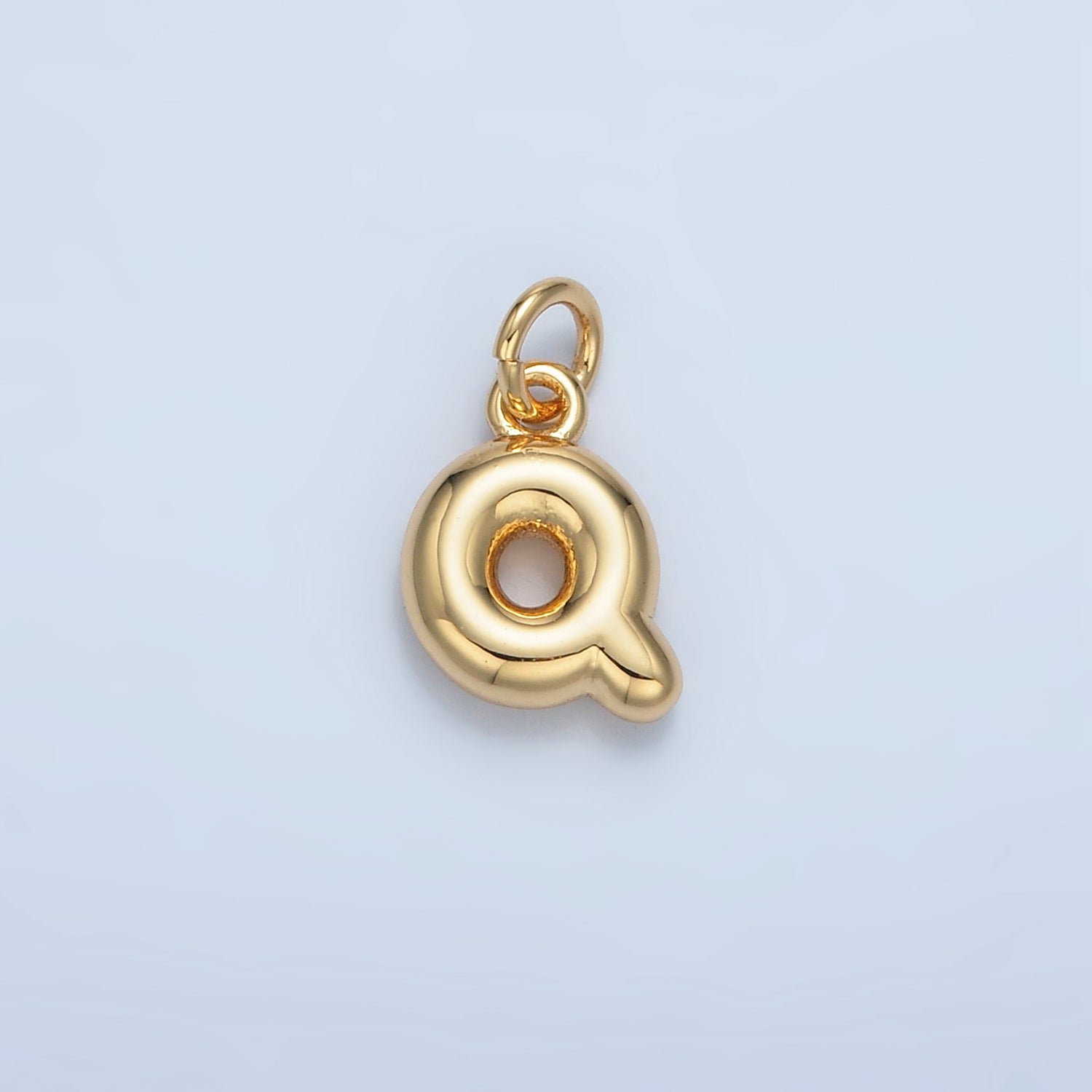 16K Gold Filled 10mm Initial Letter Chubby Balloon Mini Charm | A1591 - A1603