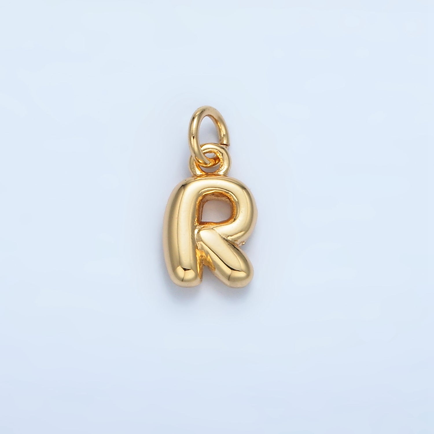 16K Gold Filled 10mm Initial Letter Chubby Balloon Mini Charm | A1591 - A1603