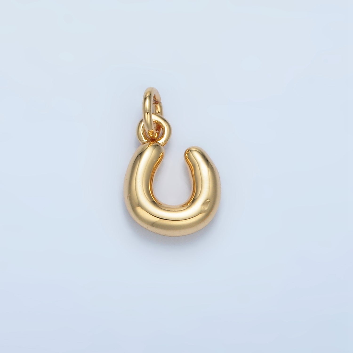 16K Gold Filled 10mm Initial Letter Chubby Balloon Mini Charm | A1591 - A1603