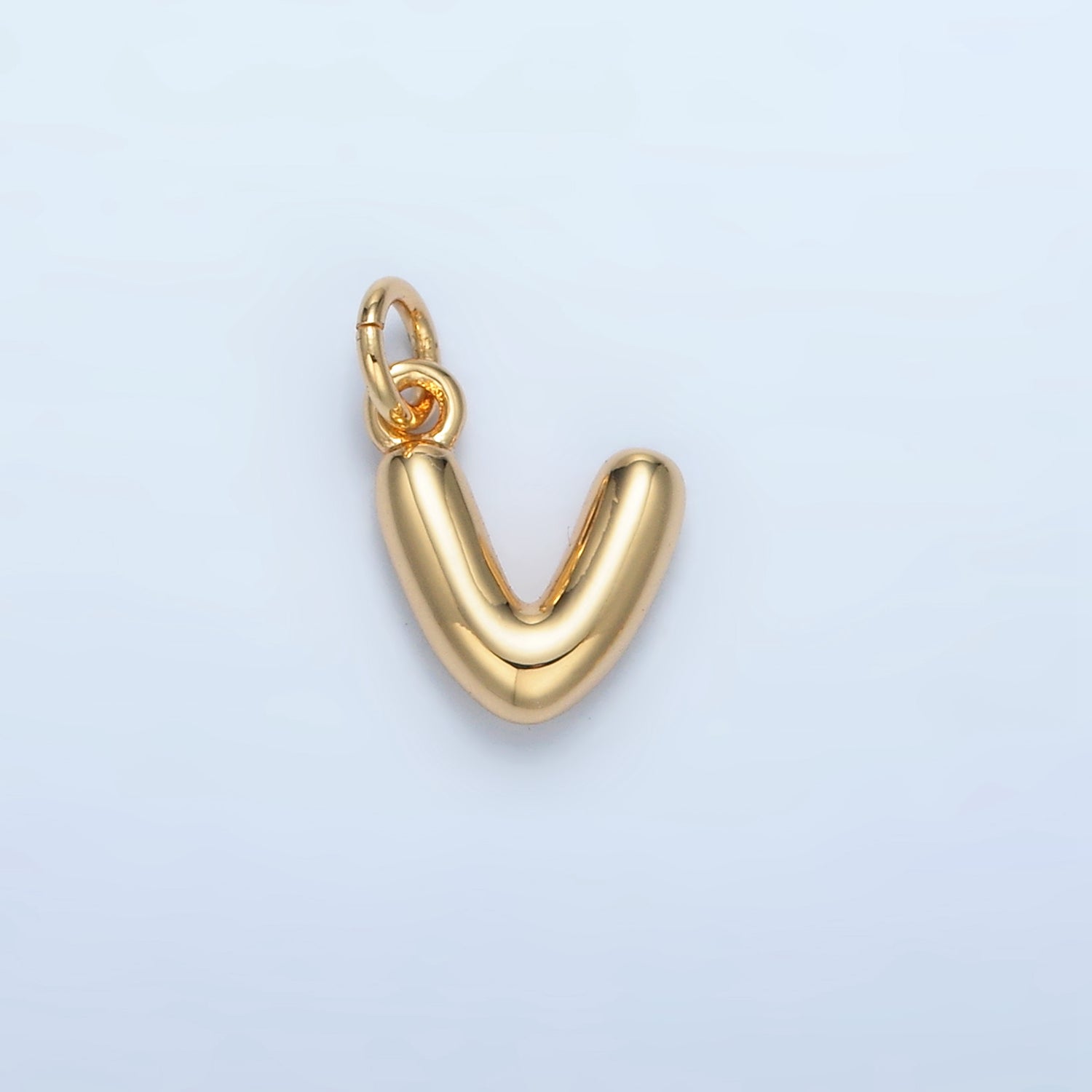 16K Gold Filled 10mm Initial Letter Chubby Balloon Mini Charm | A1591 - A1603