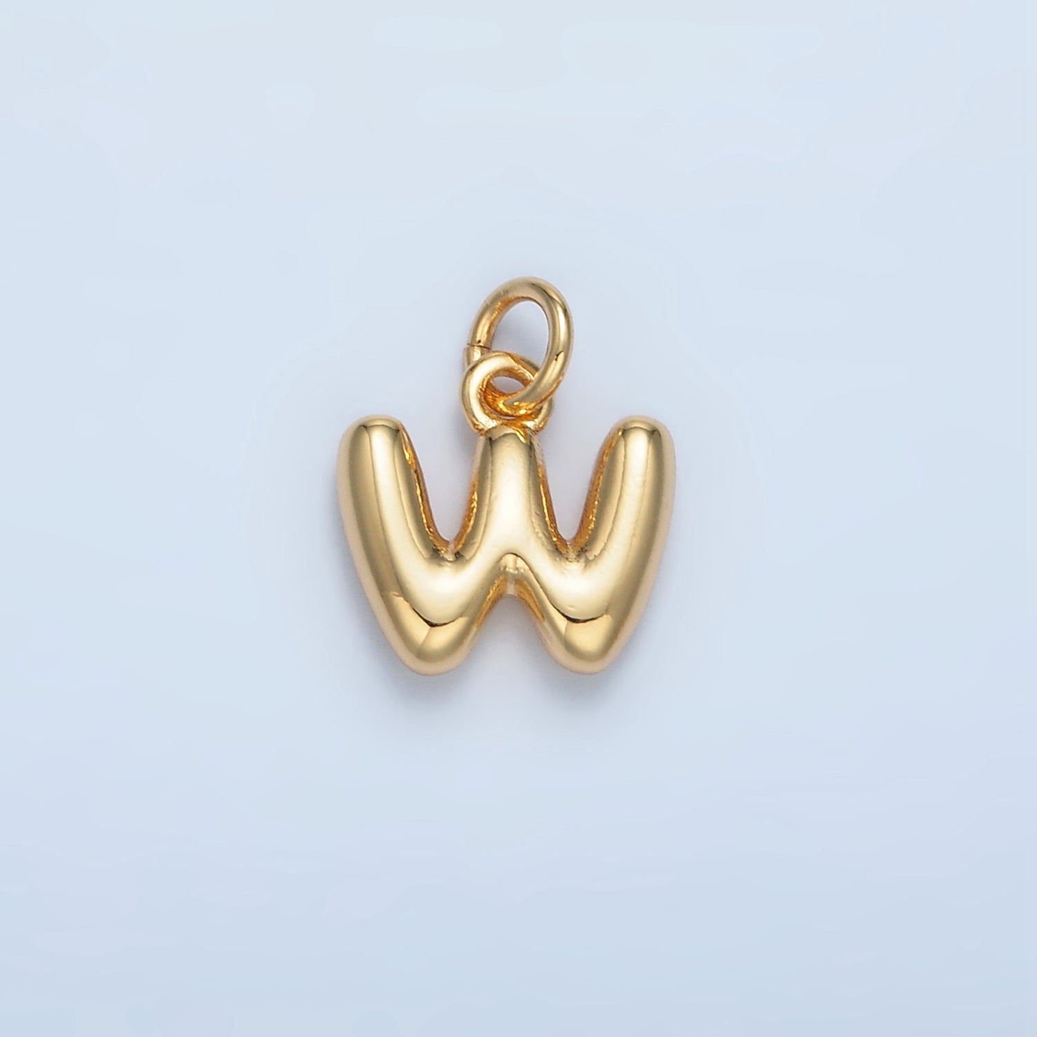 16K Gold Filled 10mm Initial Letter Chubby Balloon Mini Charm | A1591 - A1603