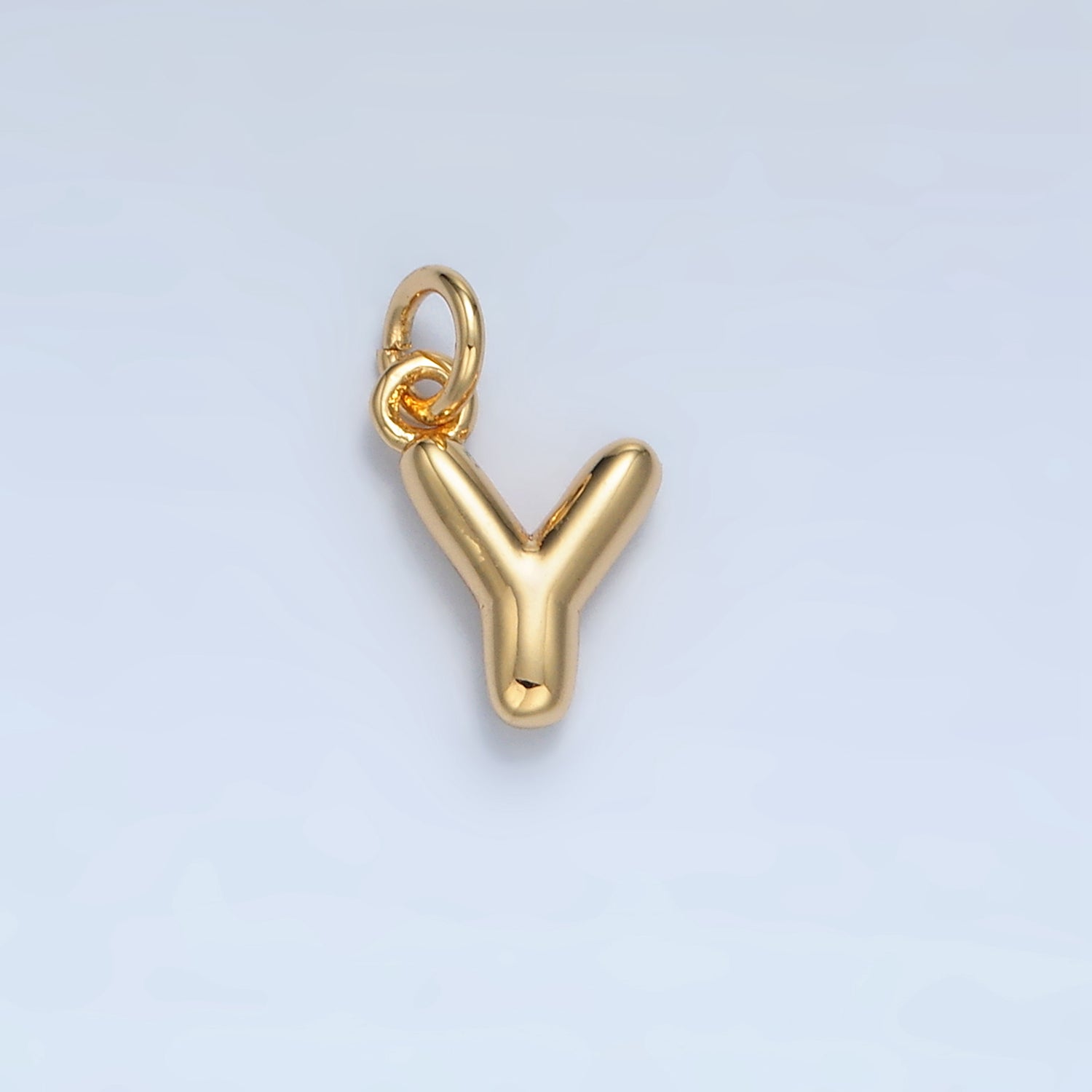 16K Gold Filled 10mm Initial Letter Chubby Balloon Mini Charm | A1591 - A1603