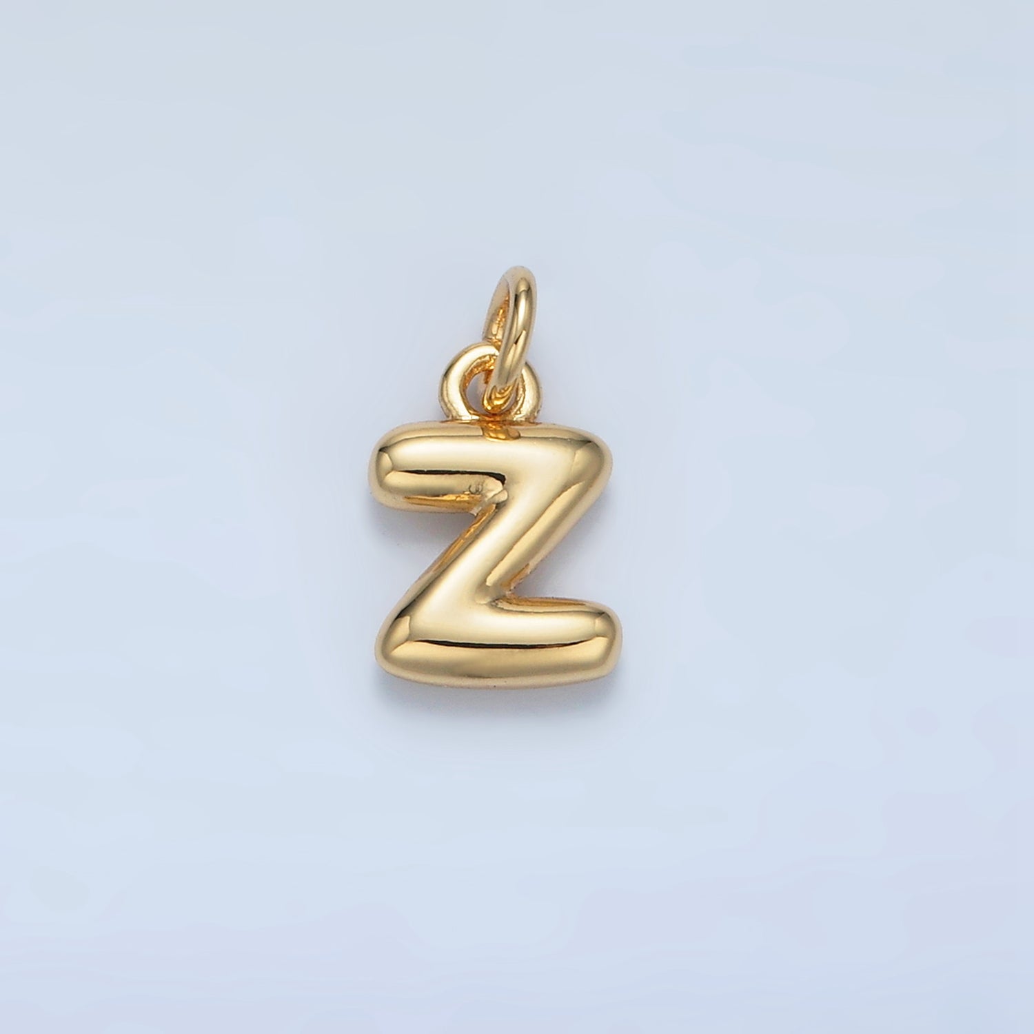 16K Gold Filled 10mm Initial Letter Chubby Balloon Mini Charm | A1591 - A1603