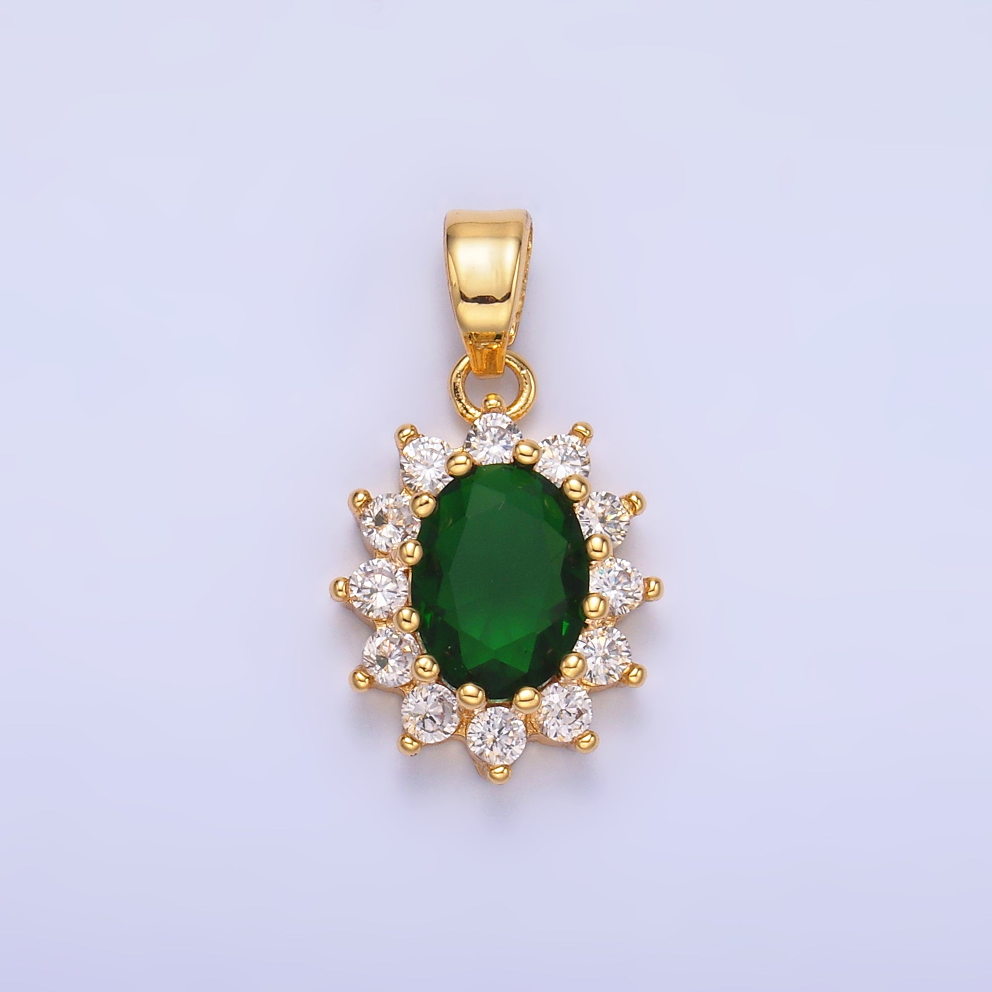 24K Gold Filled CZ Celestial Flower Pendant in Gold & Silver | AA1487 - AA1492