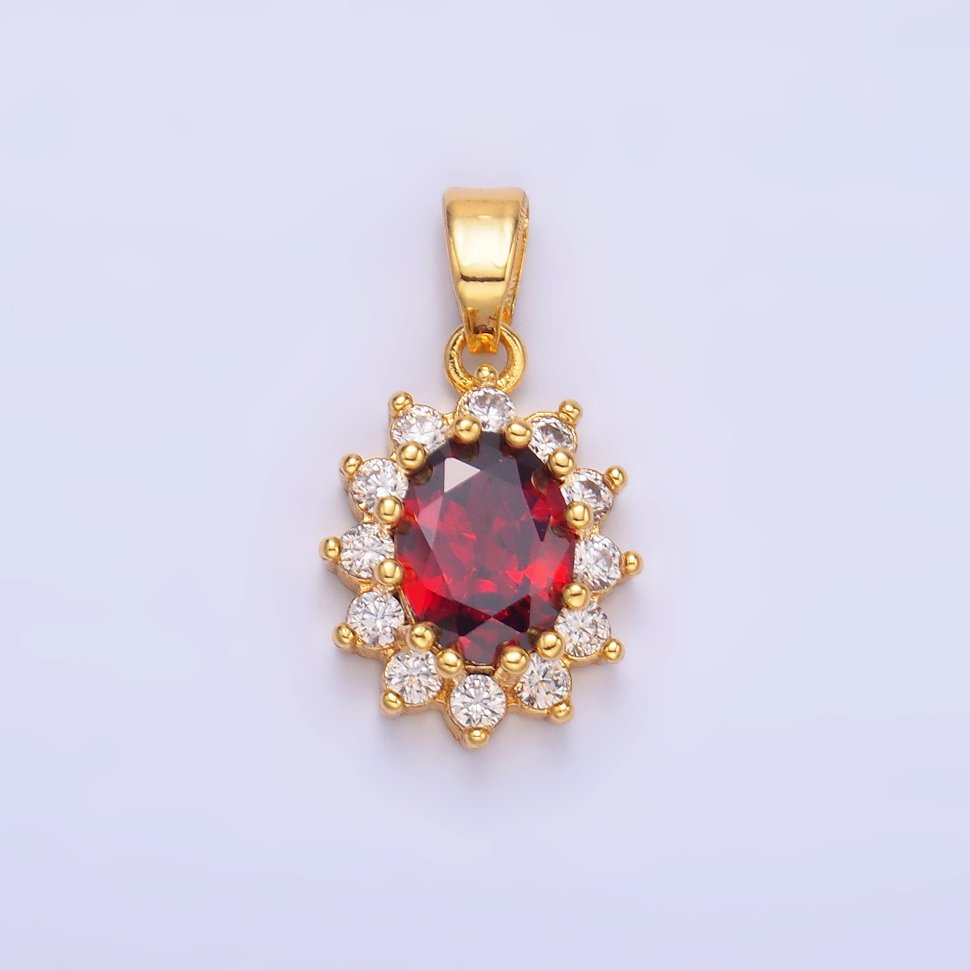 24K Gold Filled CZ Celestial Flower Pendant in Gold & Silver | AA1487 - AA1492