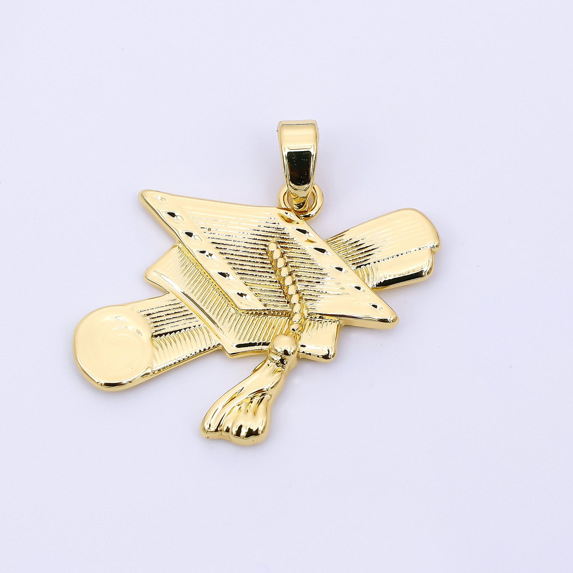 24K Gold Filled 20mm Graduation Cap & Certificate Charm | AA-1561