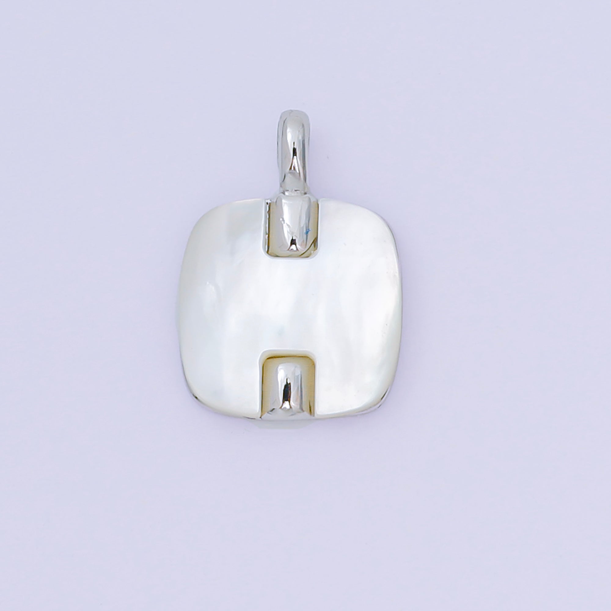 24K Gold Filled 15mm square Shell Pearl Charm Minimalist Jewelry in Gold & Silver | AA-1583