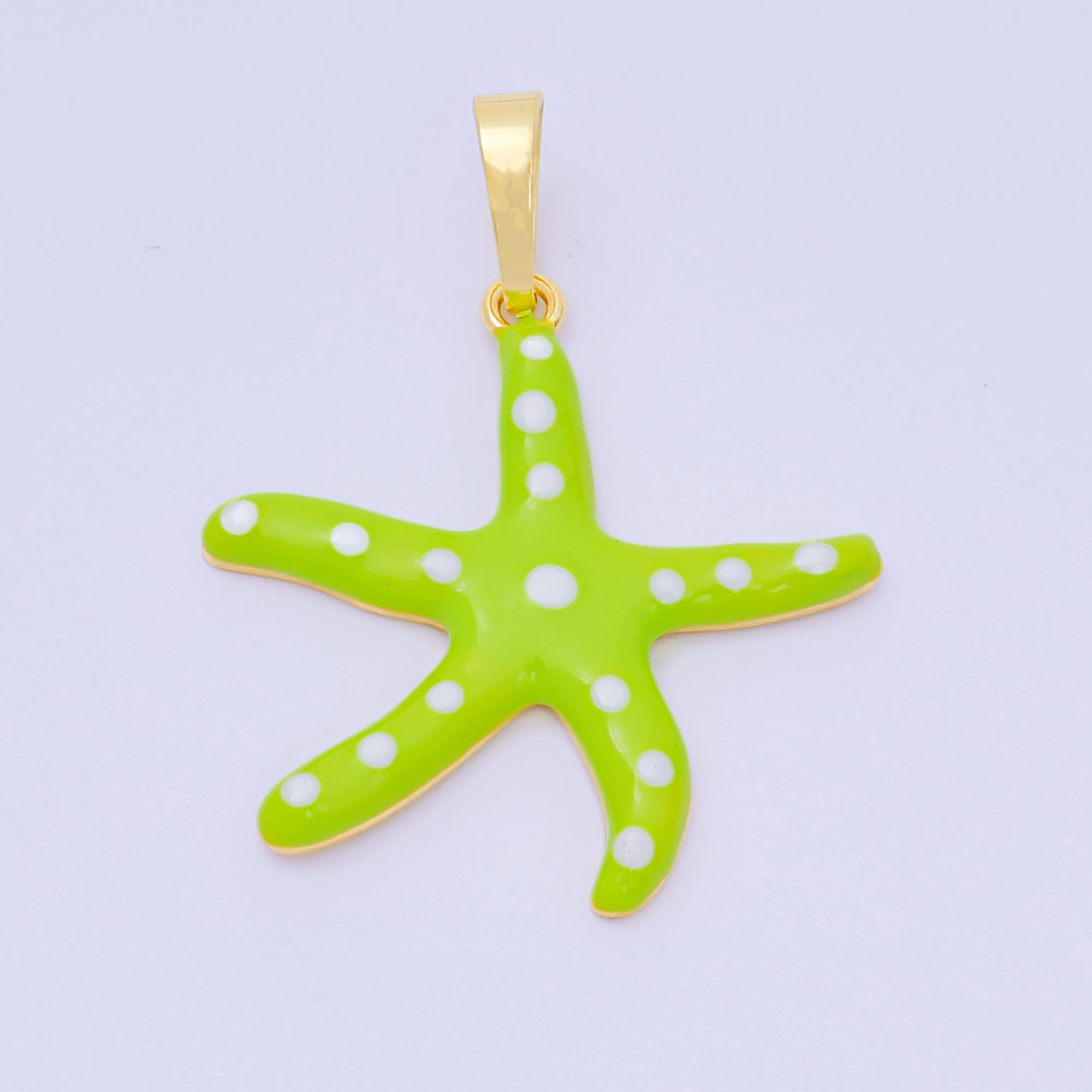 24K Gold Filled 32mm Colorful Enamel Art Sea Starfish Pendant | AA-1586 - AA-1588
