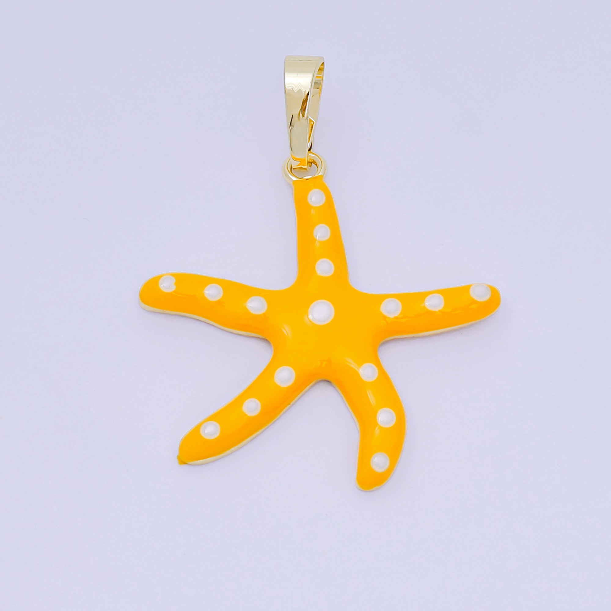 24K Gold Filled 32mm Colorful Enamel Art Sea Starfish Pendant | AA-1586 - AA-1588
